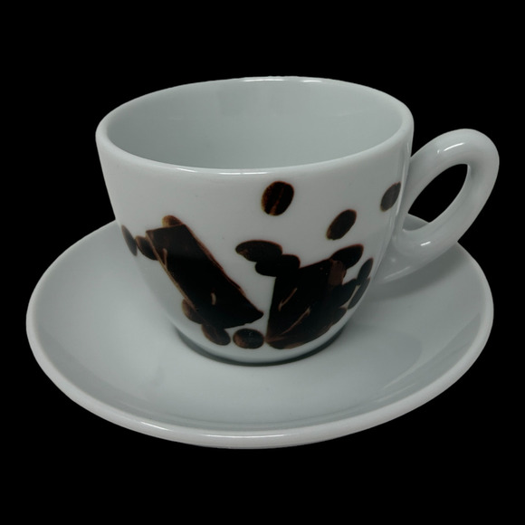 Crate and Barrel Cocoa Chocolate Espresso Cup Saucer Set Asa Selection Germany - Picture 2 of 13